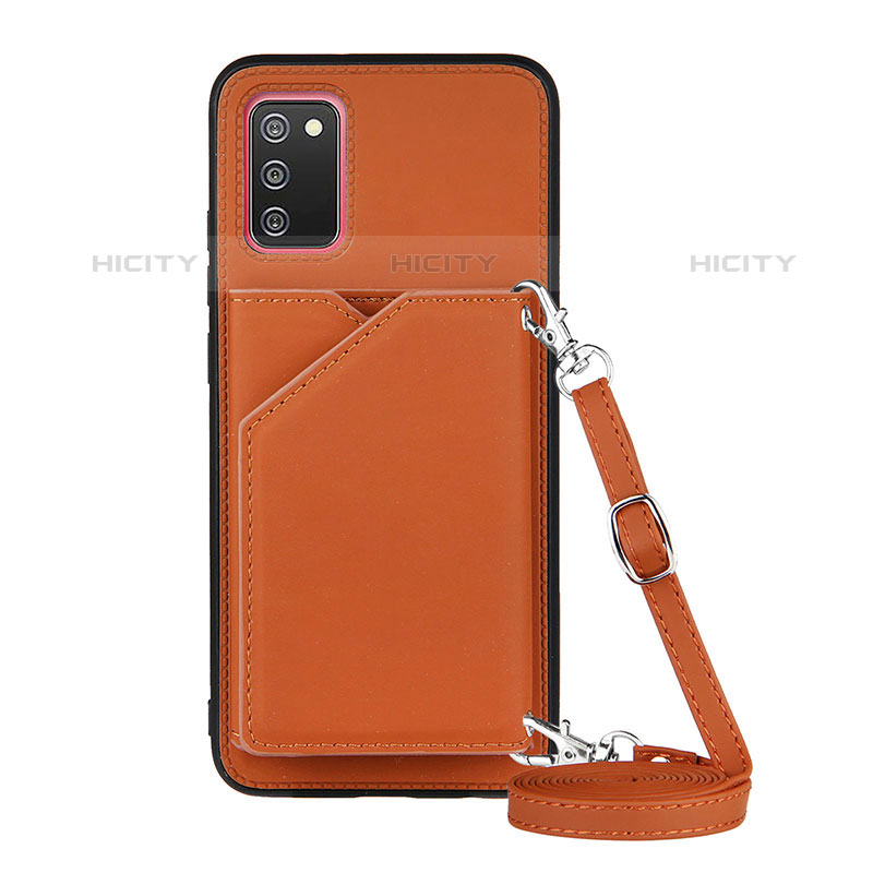 Funda Lujo Cuero Carcasa Y02B para Samsung Galaxy M02s Marron