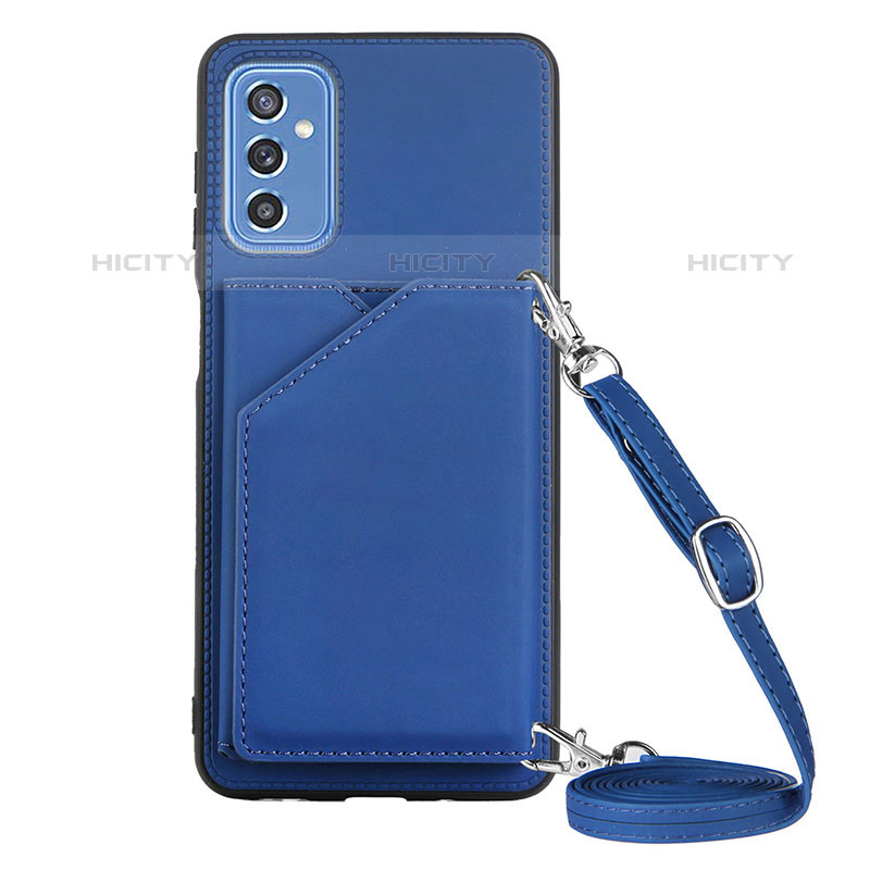 Funda Lujo Cuero Carcasa Y02B para Samsung Galaxy M52 5G Azul