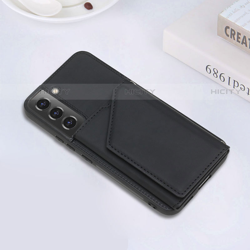 Funda Lujo Cuero Carcasa Y02B para Samsung Galaxy S21 FE 5G Negro