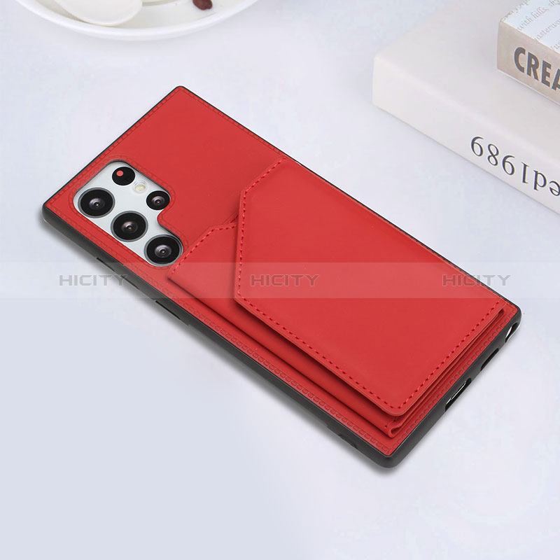 Funda Lujo Cuero Carcasa Y02B para Samsung Galaxy S24 Ultra 5G Rojo