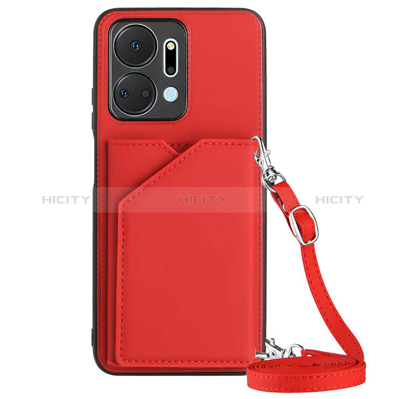 Funda Lujo Cuero Carcasa Y03B para Huawei Honor X7a Rojo