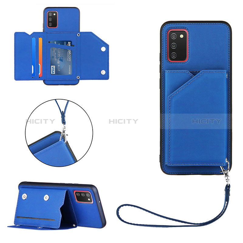 Funda Lujo Cuero Carcasa Y03B para Samsung Galaxy A02s Azul