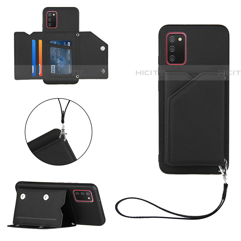 Funda Lujo Cuero Carcasa Y03B para Samsung Galaxy A03s Negro