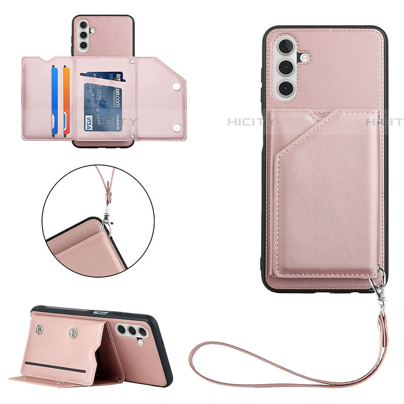 Funda Lujo Cuero Carcasa Y03B para Samsung Galaxy A04s Oro Rosa