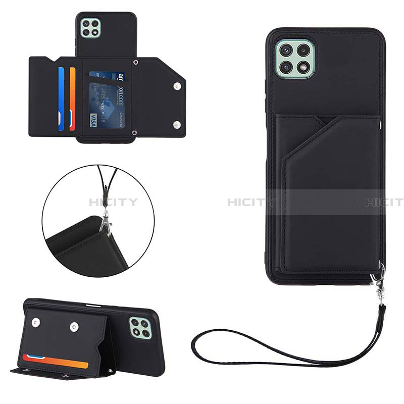 Funda Lujo Cuero Carcasa Y03B para Samsung Galaxy A22 5G Negro