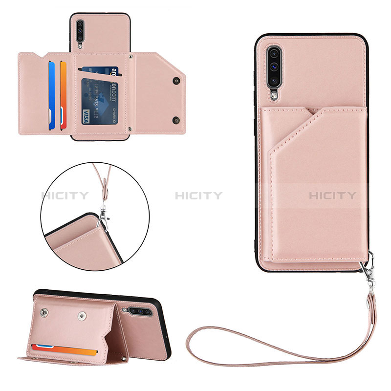 Funda Lujo Cuero Carcasa Y03B para Samsung Galaxy A30S Oro Rosa