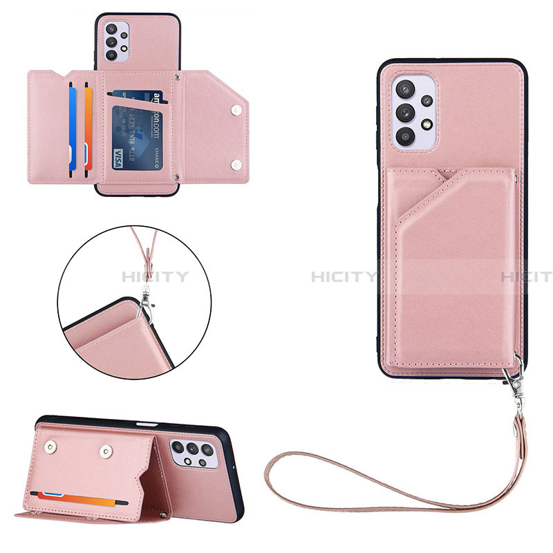 Funda Lujo Cuero Carcasa Y03B para Samsung Galaxy A32 4G Oro Rosa