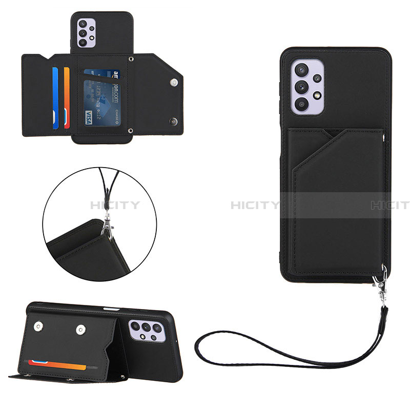 Funda Lujo Cuero Carcasa Y03B para Samsung Galaxy A32 5G Negro