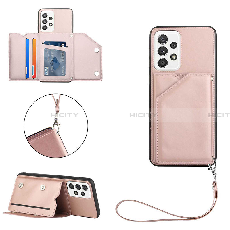 Funda Lujo Cuero Carcasa Y03B para Samsung Galaxy A33 5G Oro Rosa