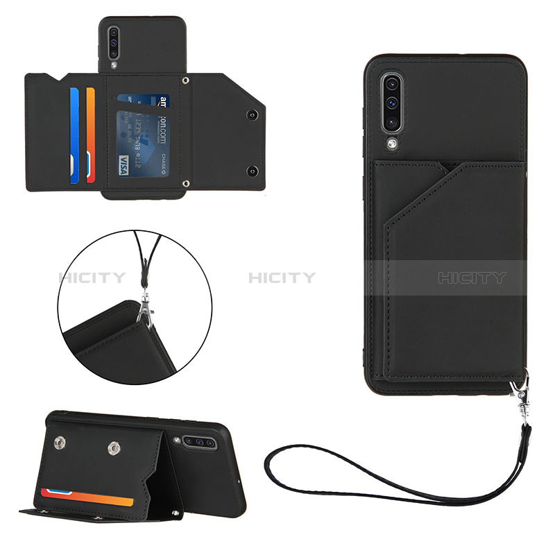 Funda Lujo Cuero Carcasa Y03B para Samsung Galaxy A50S Negro