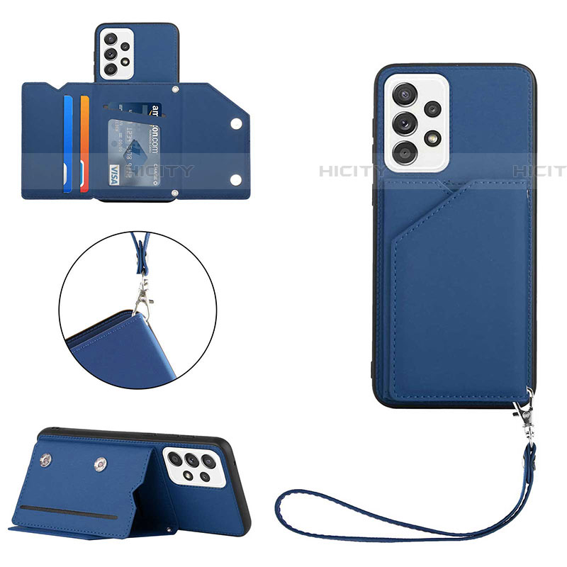 Funda Lujo Cuero Carcasa Y03B para Samsung Galaxy A53 5G Azul