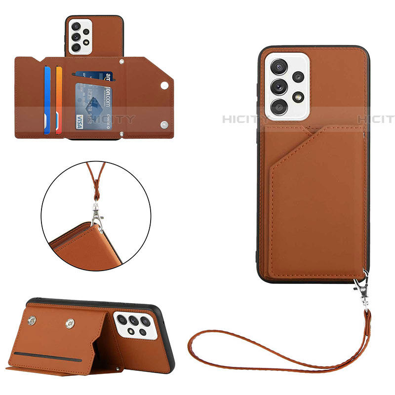 Funda Lujo Cuero Carcasa Y03B para Samsung Galaxy A53 5G Marron