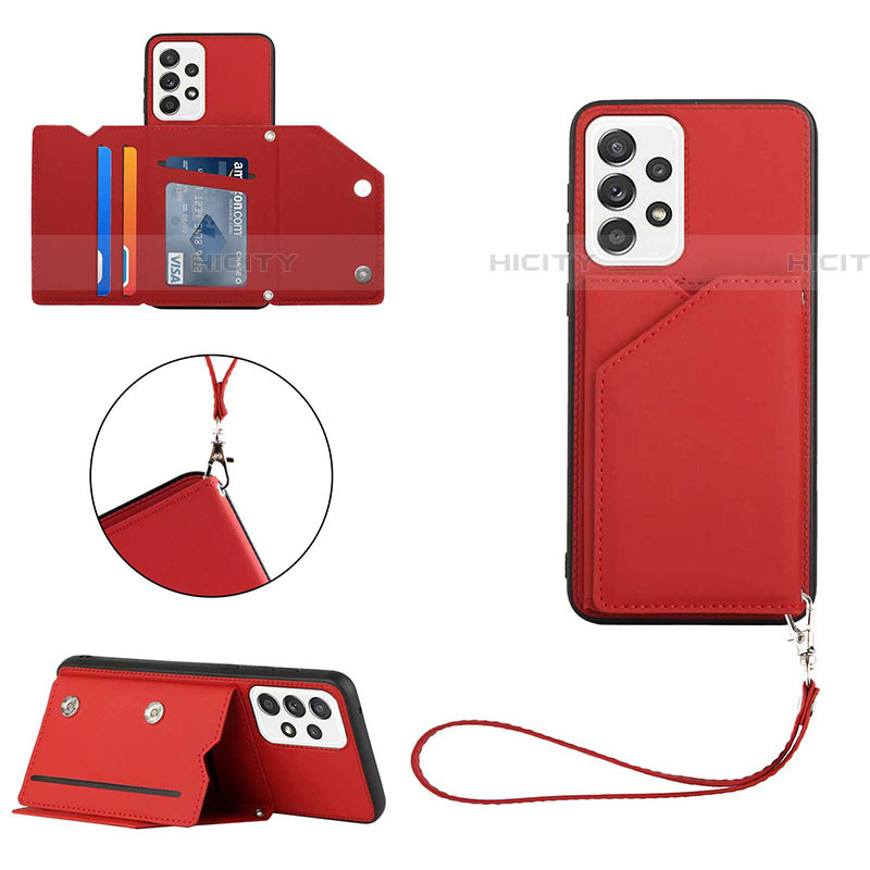 Funda Lujo Cuero Carcasa Y03B para Samsung Galaxy A53 5G Rojo