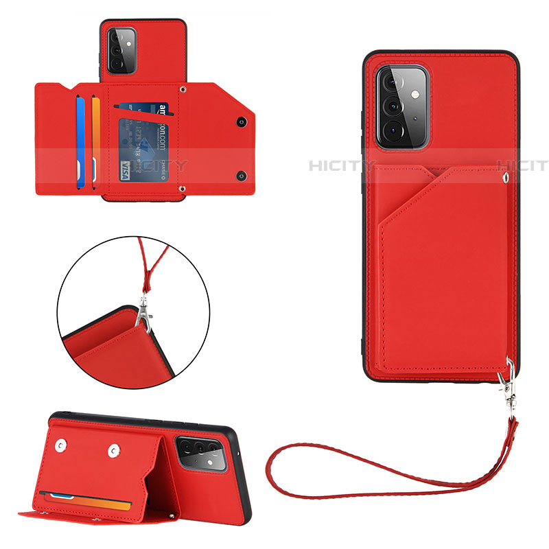 Funda Lujo Cuero Carcasa Y03B para Samsung Galaxy A72 5G Rojo