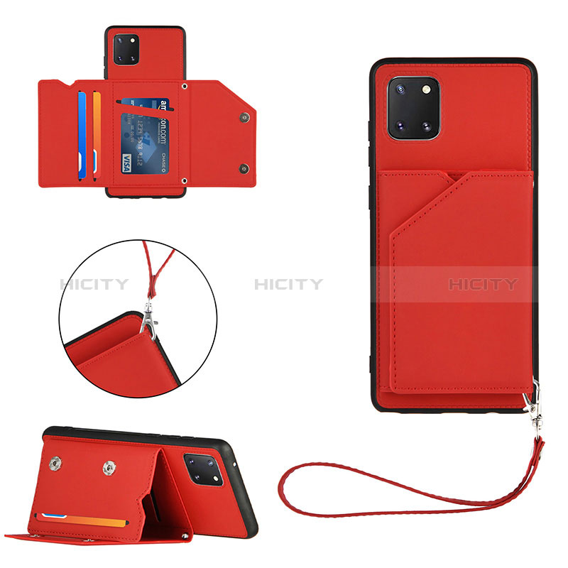Funda Lujo Cuero Carcasa Y03B para Samsung Galaxy A81 Rojo