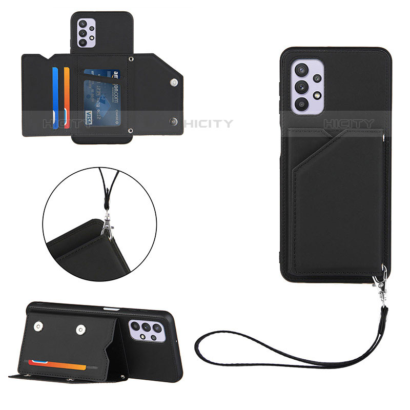 Funda Lujo Cuero Carcasa Y03B para Samsung Galaxy M32 5G Negro