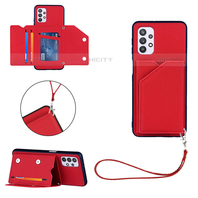 Funda Lujo Cuero Carcasa Y03B para Samsung Galaxy M32 5G Rojo