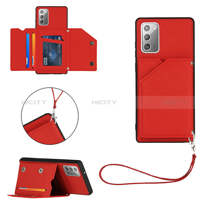 Funda Lujo Cuero Carcasa Y03B para Samsung Galaxy Note 20 5G Rojo