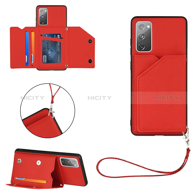 Funda Lujo Cuero Carcasa Y03B para Samsung Galaxy S20 Lite 5G Rojo