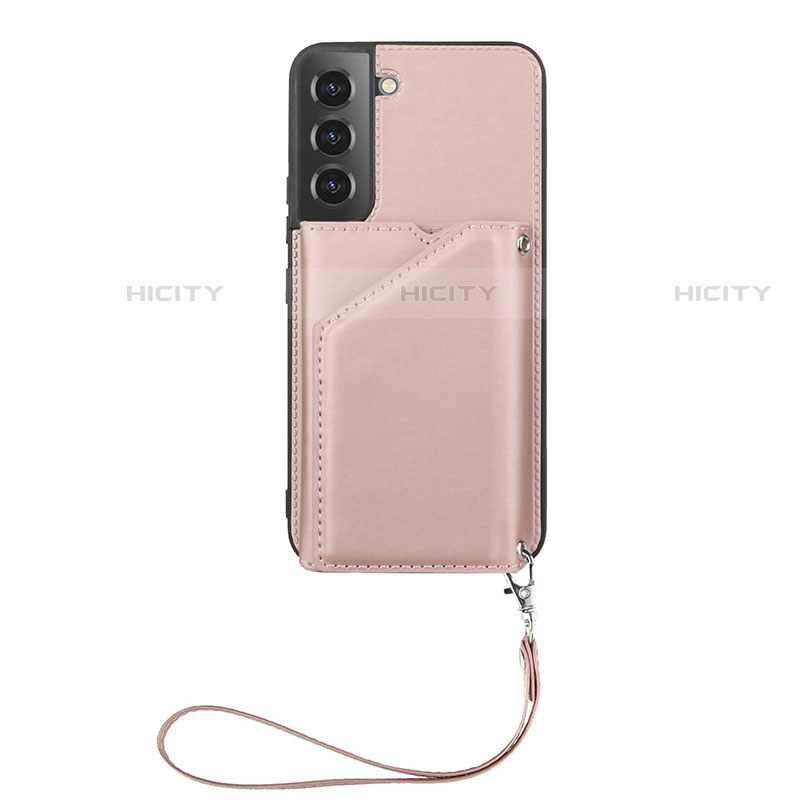 Funda Lujo Cuero Carcasa Y03B para Samsung Galaxy S22 Plus 5G Oro Rosa