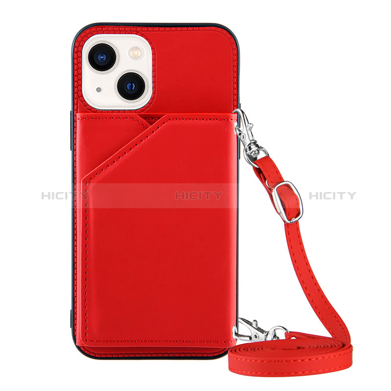 Funda Lujo Cuero Carcasa Y04B para Apple iPhone 14 Plus Rojo