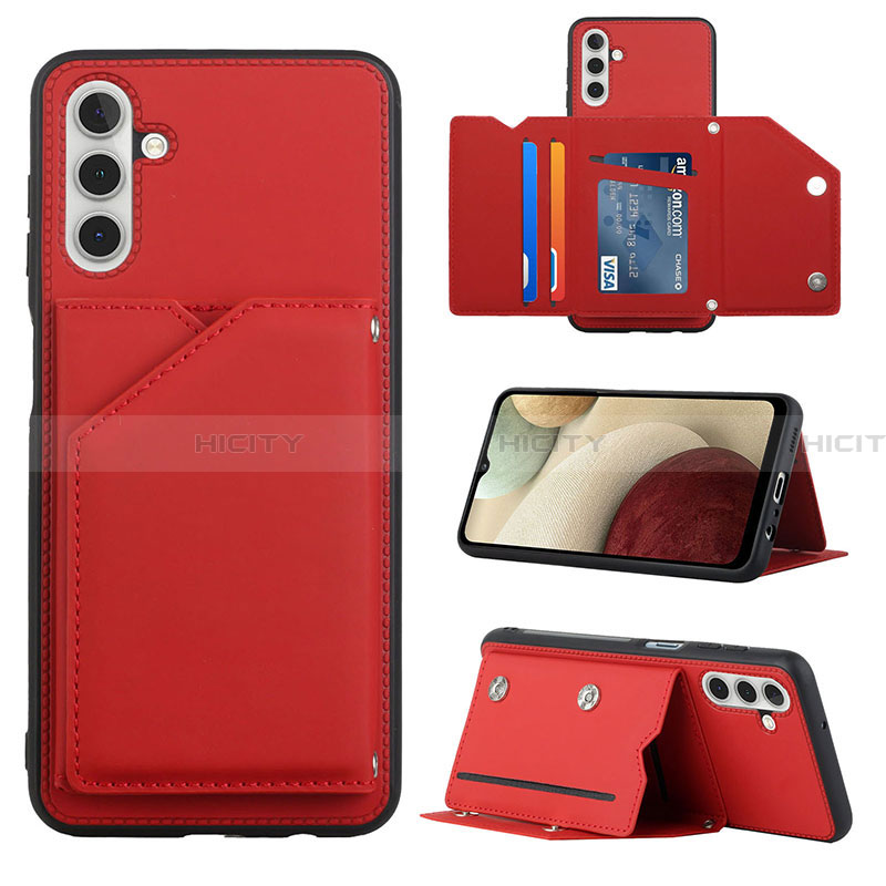 Funda Lujo Cuero Carcasa Y04B para Samsung Galaxy A13 5G Rojo