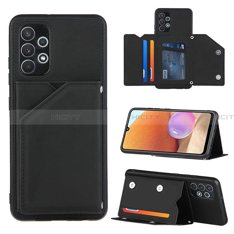 Funda Lujo Cuero Carcasa Y04B para Samsung Galaxy A32 4G Negro