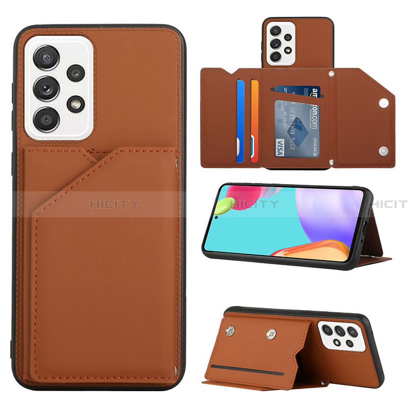 Funda Lujo Cuero Carcasa Y04B para Samsung Galaxy A33 5G Marron