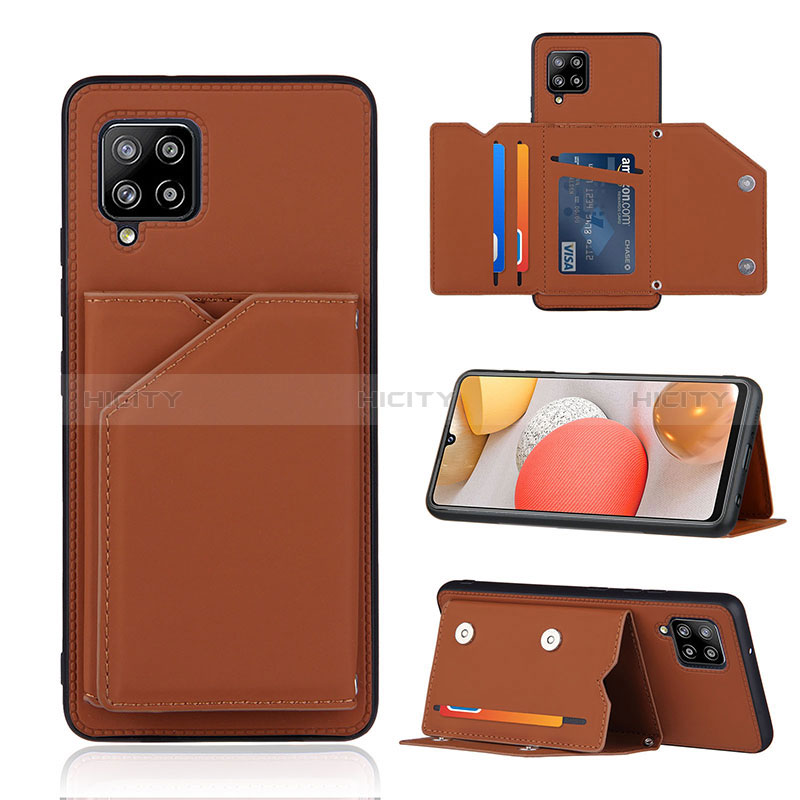 Funda Lujo Cuero Carcasa Y04B para Samsung Galaxy A42 5G Marron