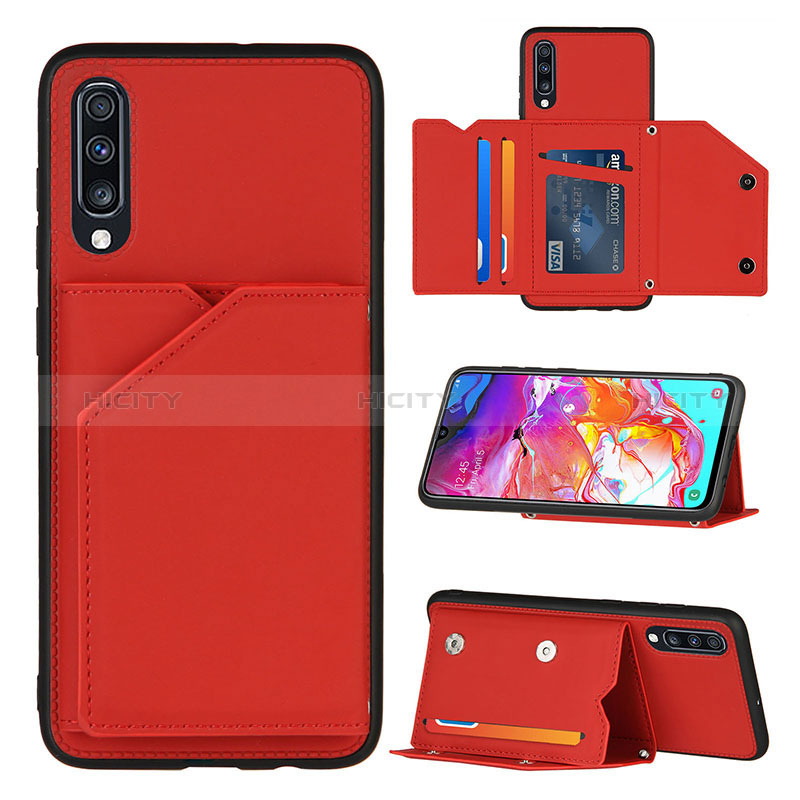 Funda Lujo Cuero Carcasa Y04B para Samsung Galaxy A70S Rojo