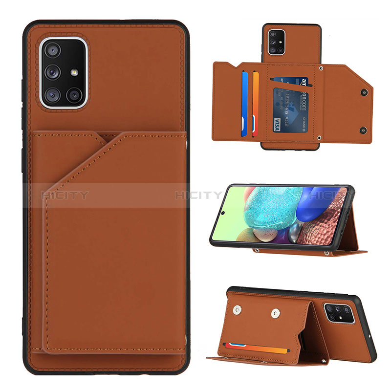 Funda Lujo Cuero Carcasa Y04B para Samsung Galaxy A71 4G A715 Marron