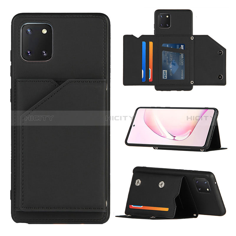 Funda Lujo Cuero Carcasa Y04B para Samsung Galaxy M60s Negro