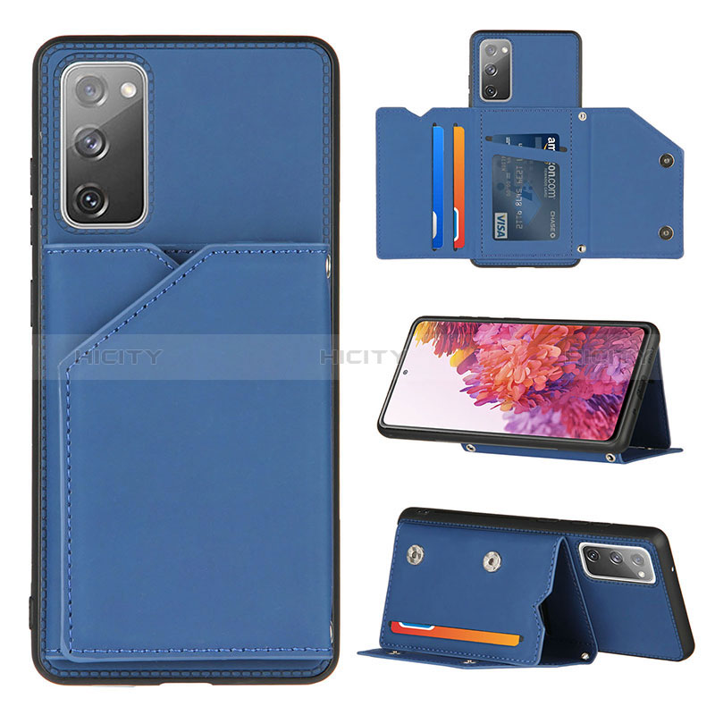 Funda Lujo Cuero Carcasa Y04B para Samsung Galaxy S20 FE (2022) 5G Azul