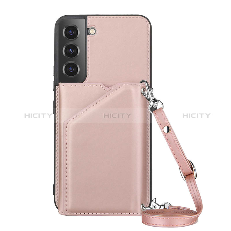 Funda Lujo Cuero Carcasa Y04B para Samsung Galaxy S24 5G Oro Rosa