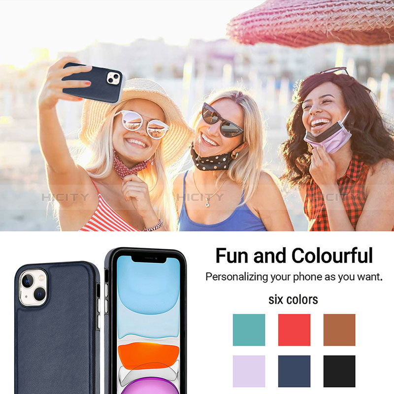 Funda Lujo Cuero Carcasa Y07B para Apple iPhone 15