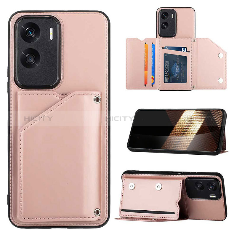 Funda Lujo Cuero Carcasa YB1 para Huawei Honor 90 Lite 5G Oro Rosa