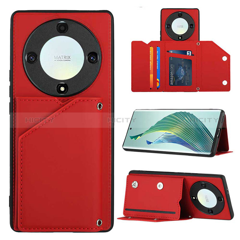 Funda Lujo Cuero Carcasa YB1 para Huawei Honor Magic5 Lite 5G Rojo