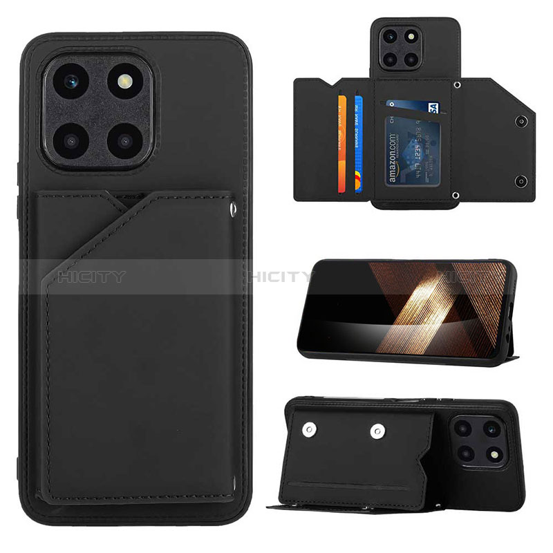 Funda Lujo Cuero Carcasa YB1 para Huawei Honor X6a Negro