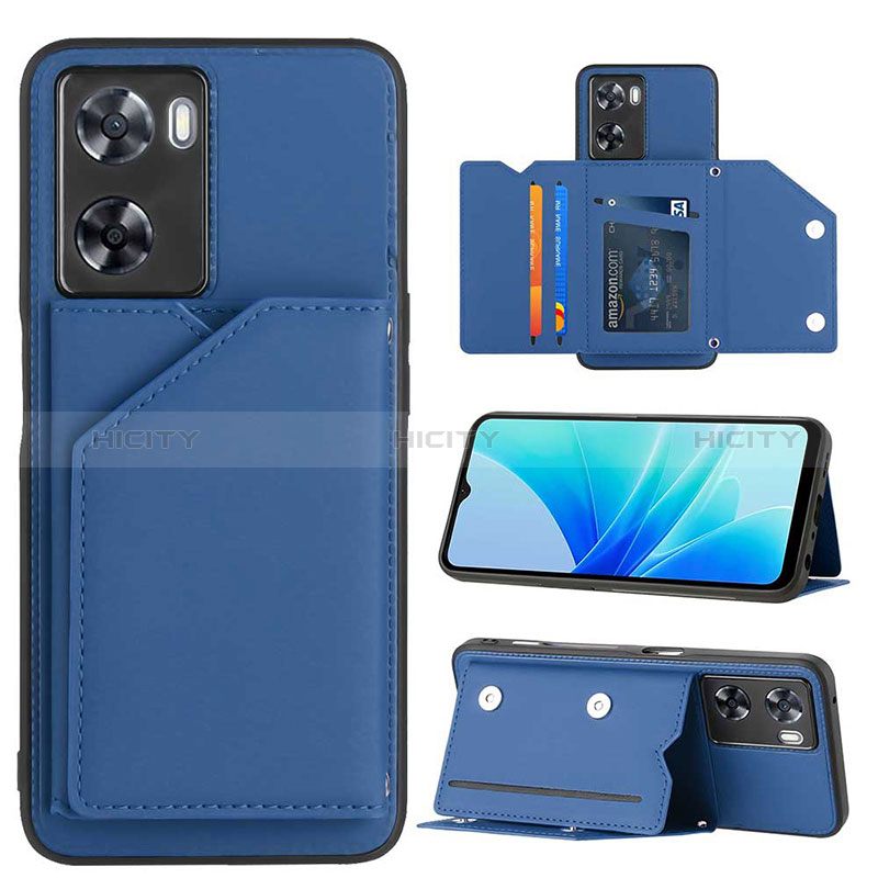 Funda Lujo Cuero Carcasa YB1 para Oppo A57 4G Azul