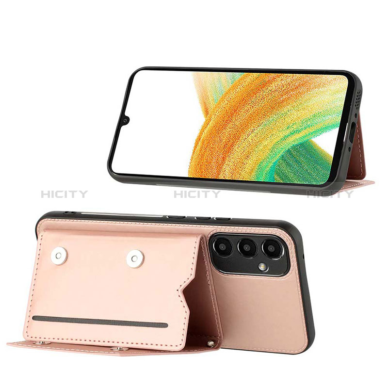 Funda Lujo Cuero Carcasa YB1 para Samsung Galaxy A54 5G Oro Rosa