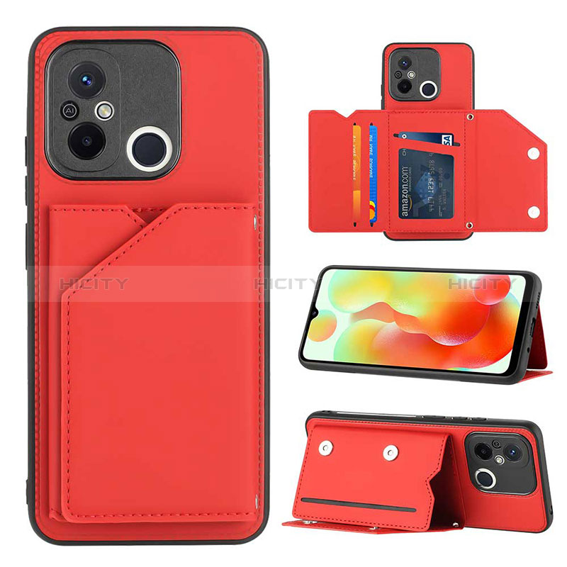 Funda Lujo Cuero Carcasa YB1 para Xiaomi Poco C55 Rojo