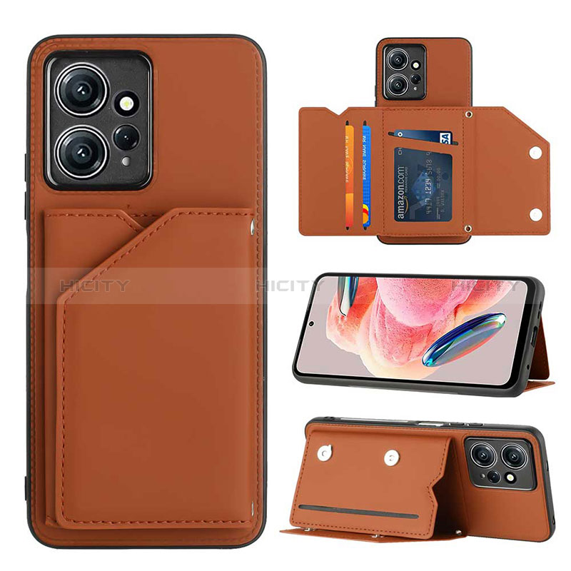 Funda Lujo Cuero Carcasa YB1 para Xiaomi Redmi Note 12 4G Marron