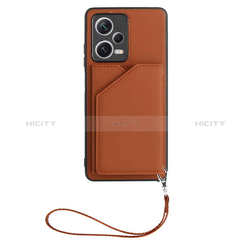 Funda Lujo Cuero Carcasa YB1 para Xiaomi Redmi Note 12 Pro 5G Marron