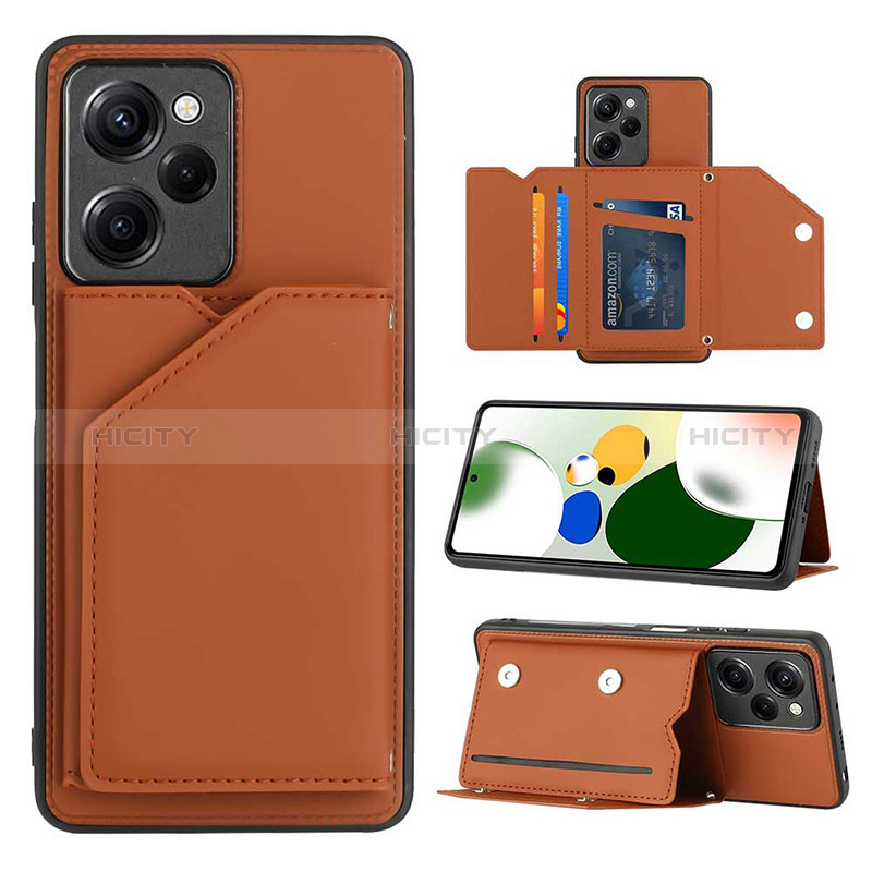 Funda Lujo Cuero Carcasa YB1 para Xiaomi Redmi Note 12 Pro Speed 5G Marron