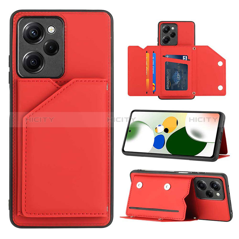 Funda Lujo Cuero Carcasa YB1 para Xiaomi Redmi Note 12 Pro Speed 5G Rojo