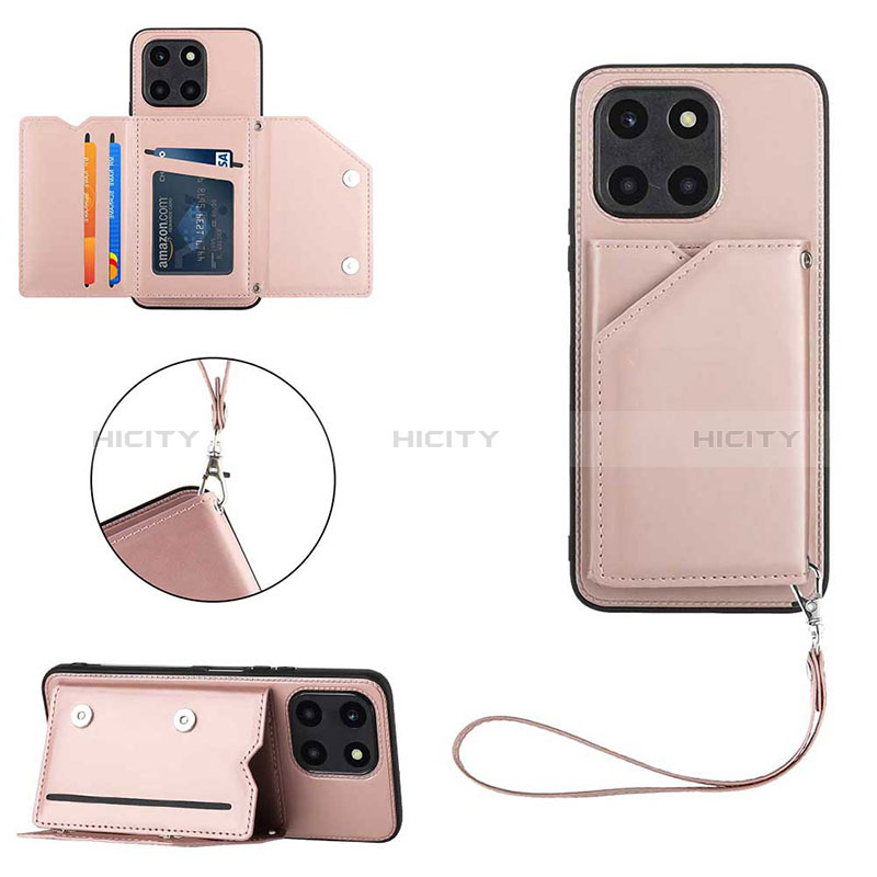 Funda Lujo Cuero Carcasa YB2 para Huawei Honor X8b Oro Rosa