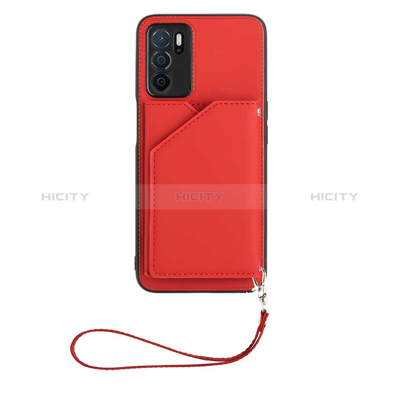 Funda Lujo Cuero Carcasa YB2 para Oppo A16 Rojo