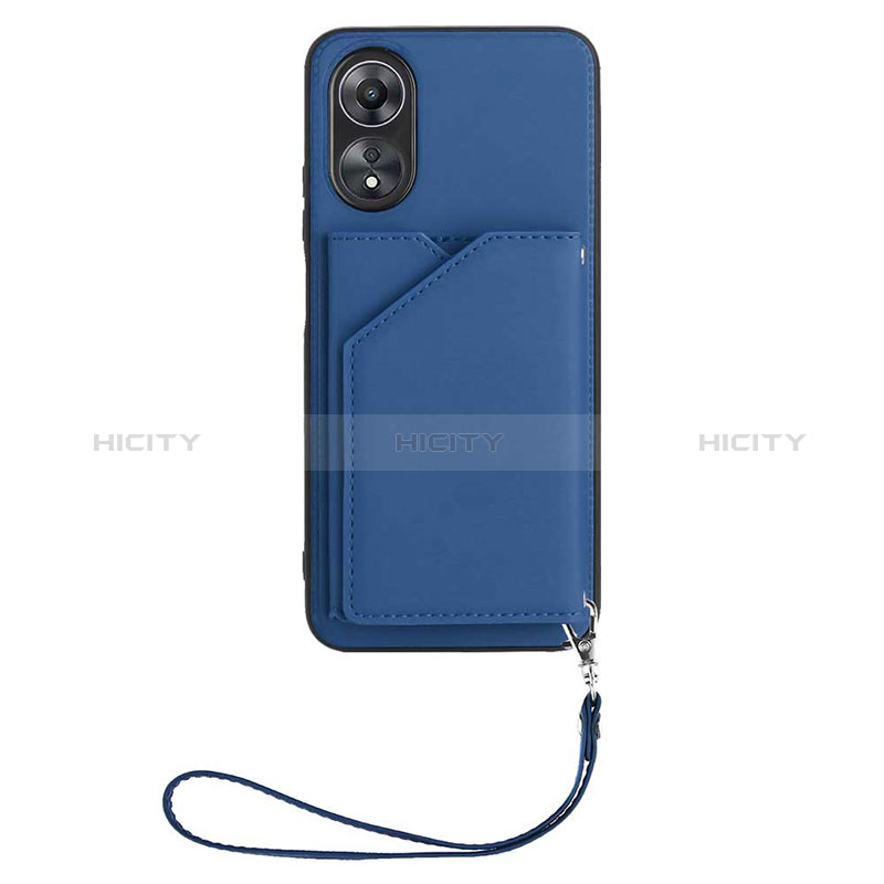 Funda Lujo Cuero Carcasa YB2 para Oppo A17 Azul