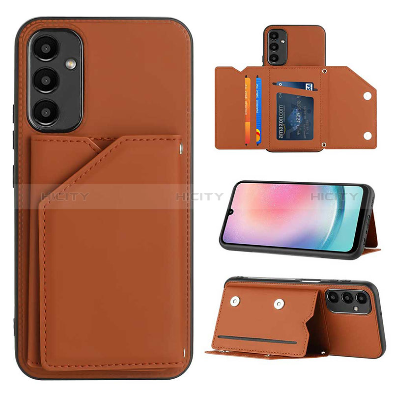 Funda Lujo Cuero Carcasa YB2 para Samsung Galaxy A25 5G Marron