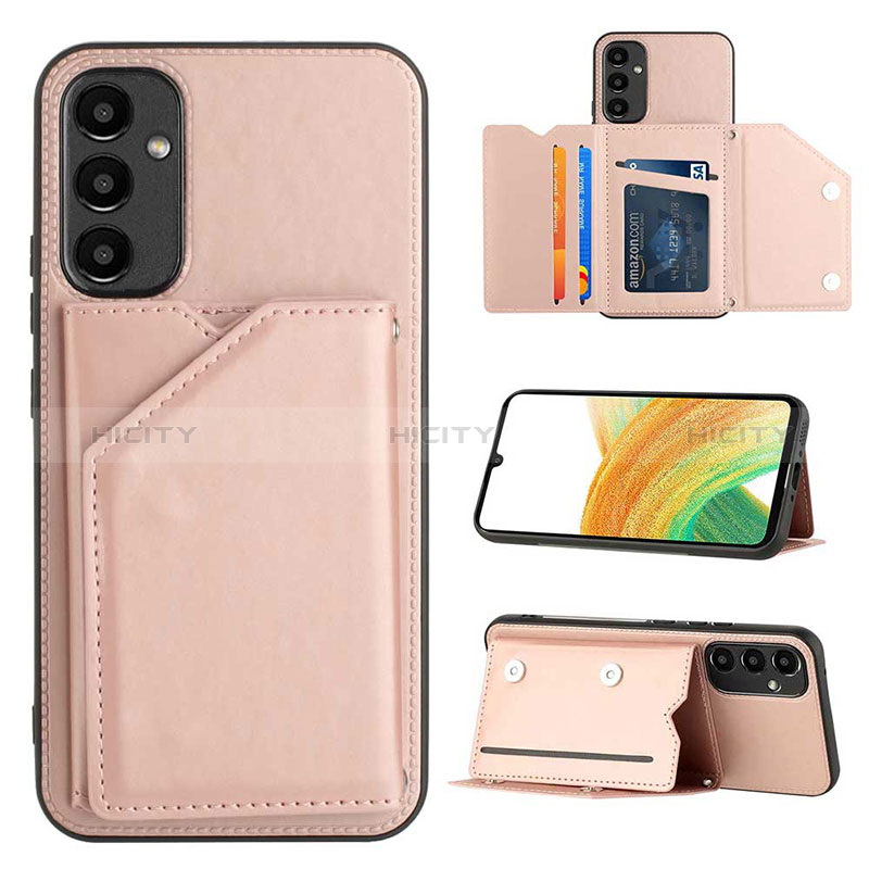 Funda Lujo Cuero Carcasa YB2 para Samsung Galaxy A34 5G Oro Rosa